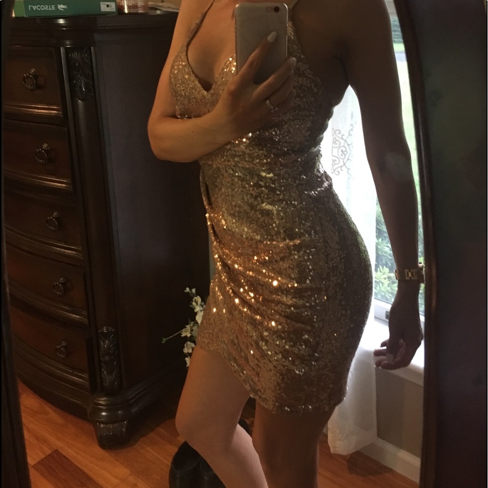 Gold Sequin Dress Small - Picture 2 of 3